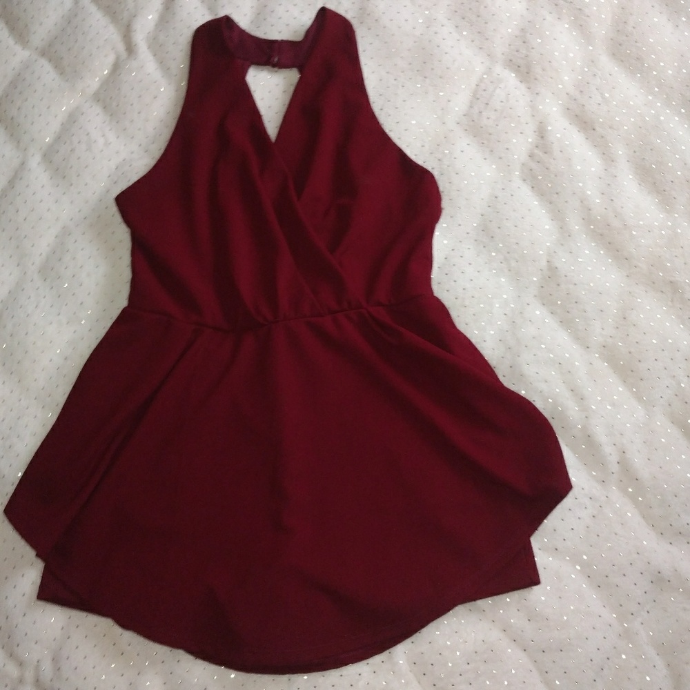 Burgundy Romper